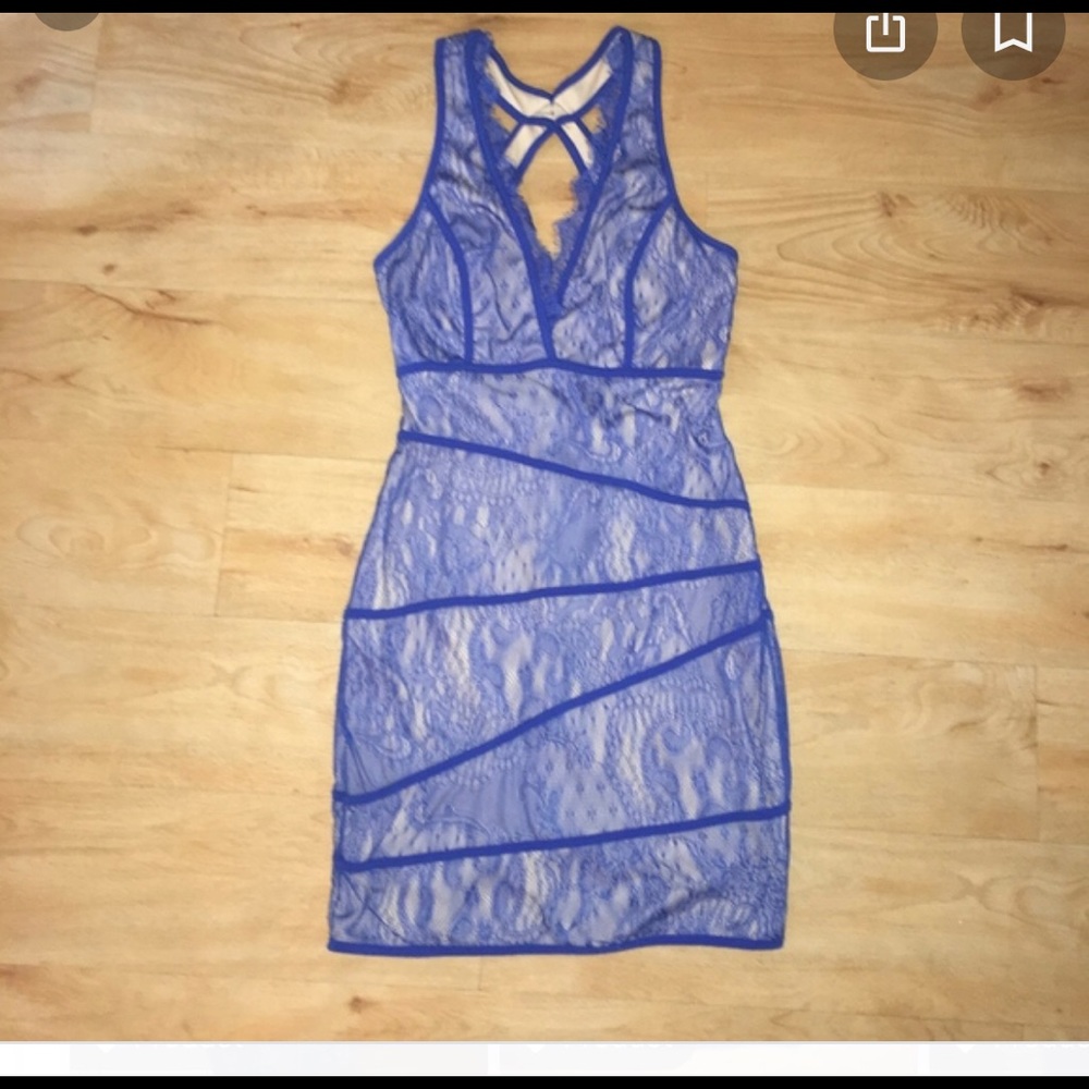 Arden B Sexy Blue Lace open back